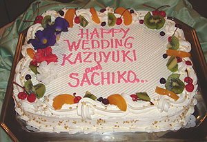 ウエディングケーキ入刀