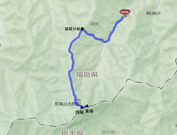 荒海山 ルートmap