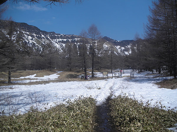 湯の平口の分岐点