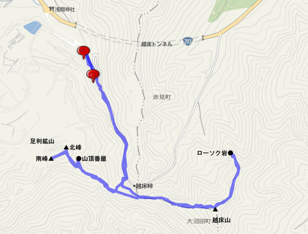 足利鉱山 map