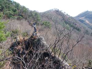 岩の露出したピーク