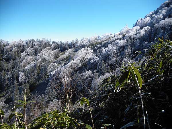 武尊の北斜面の山肌