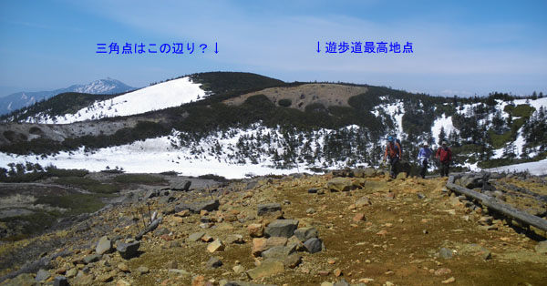 三角点のある山と、遊歩道最高地点